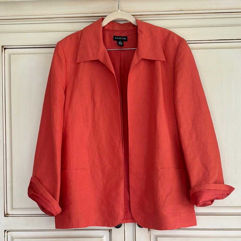 August Max Linen Blazer Plus Size 4X